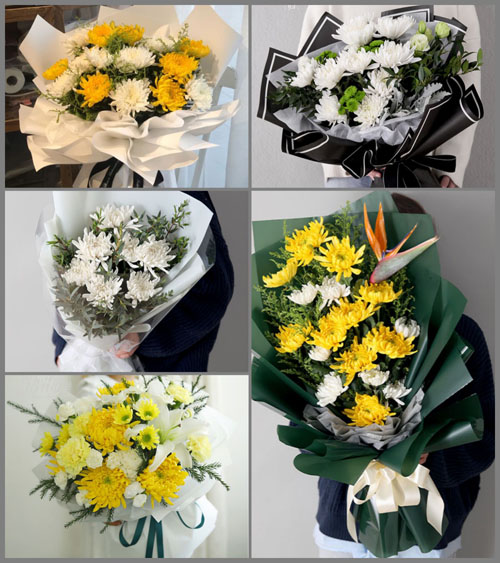 山东莱芜莱城区苗山镇东杓山村白事花束代送